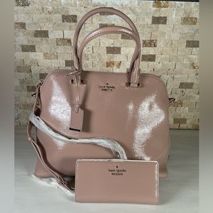 Kate Spade Cedar Street Patent Margot Purse & Wallet Rosewater/Light Pink